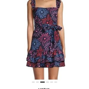 Likely Floral Mini Dress - Black and Pink